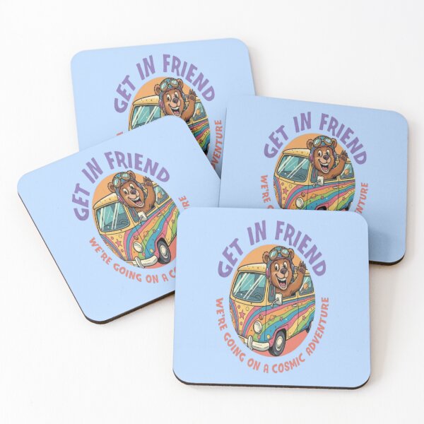 Item preview, Cosmic Adventure Bear Retro Van | Hippie Road Trip designed and sold by creativerooney.