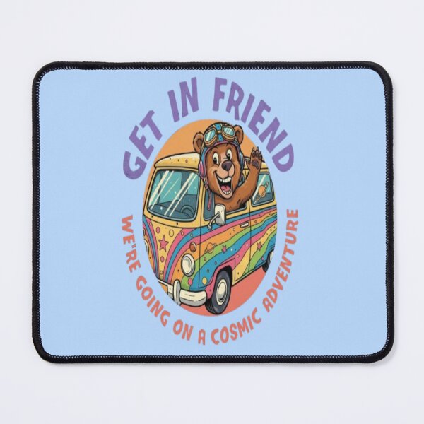 Item preview, Cosmic Adventure Bear Retro Van | Hippie Road Trip designed and sold by creativerooney.