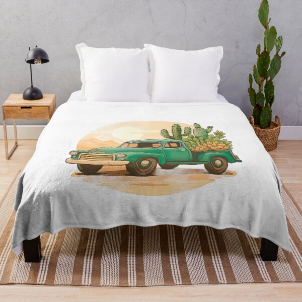 Item preview, Desert Haul: Vintage Green Truck with Succulents designed and sold by ArteeInnovation.