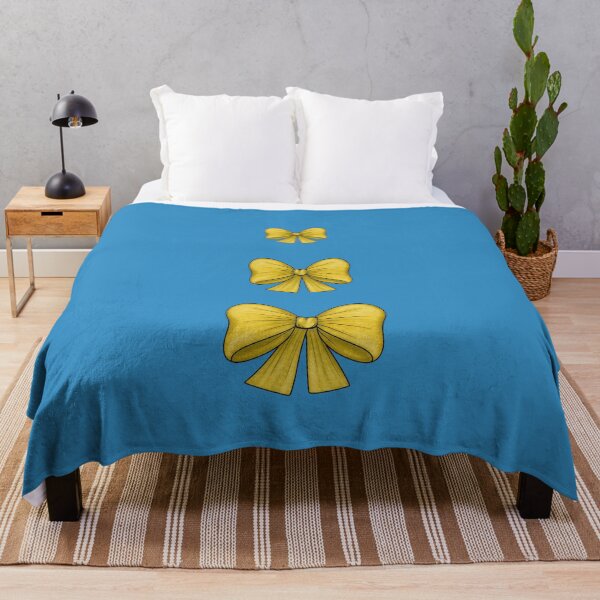Item preview, Yellow bows on a blue background designed and sold by Cherevan.