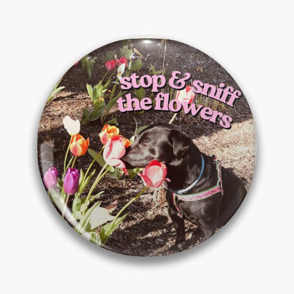Item preview, Stop & Sniff The Flowers Dog Print  designed and sold by ellaenvisions.