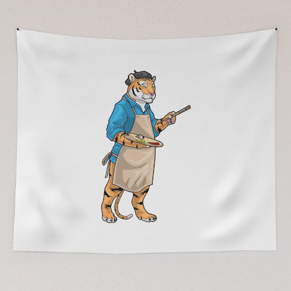 Item preview, Tiger Painter Paintbrush Painting designed and sold by Snabdesign84.