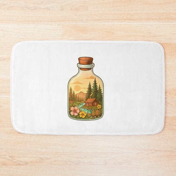 Item preview, Bottled Serenity Cabin by the River at Sunset designed and sold by ArteeInnovation.