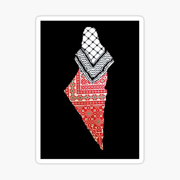 Embroidery Palestinian Map Sticker
