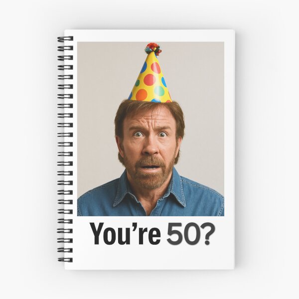 Item preview, Chuck norris You're 50? Birthday funny prank meme pun designed and sold by CheeseBlueprint.