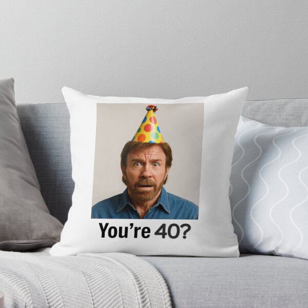 Item preview, Chuck norris You're 40? Birthday funny prank meme pun designed and sold by CheeseBlueprint.