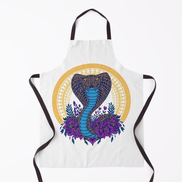 Item preview, Modern Neon Cobra | Dark Blue Serpent with Yellow Lines and Purple Flowers designed and sold by Naturalite19.