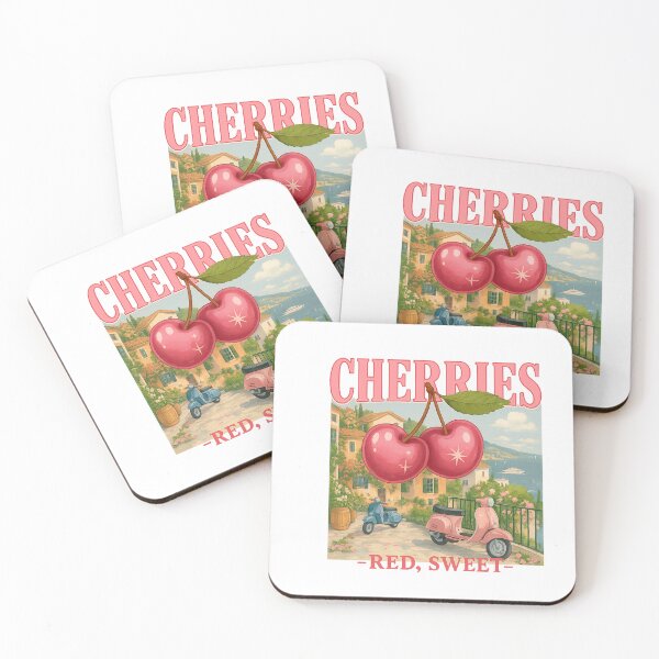 Item preview, Vintage Cherries Poster – Retro Italian Summer Scooter Art designed and sold by CapyToon.
