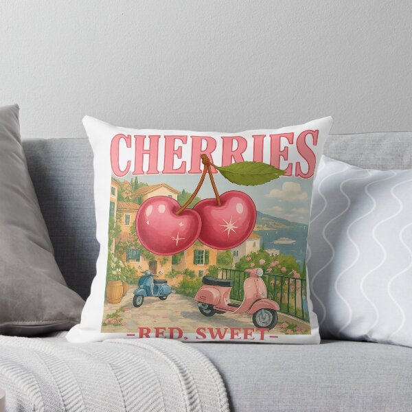 Aperçu de l'œuvre Affiche vintage de cerises – Art rétro italien sur scooter d'été créée et vendue par CapyToon.