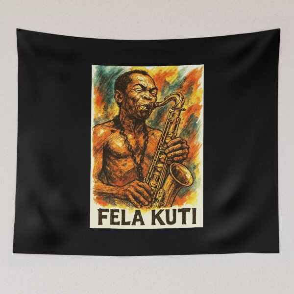 Item preview, Fela Kuti Afrobeat Sax Legend designed and sold by Sarcastic designs.