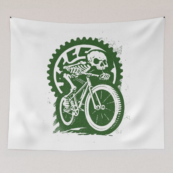 Item preview, CHAIN TO THE GRAVE – Skeleton Fixed Gear Rider | Street Punk Cycling Art designed and sold by Absyntart.