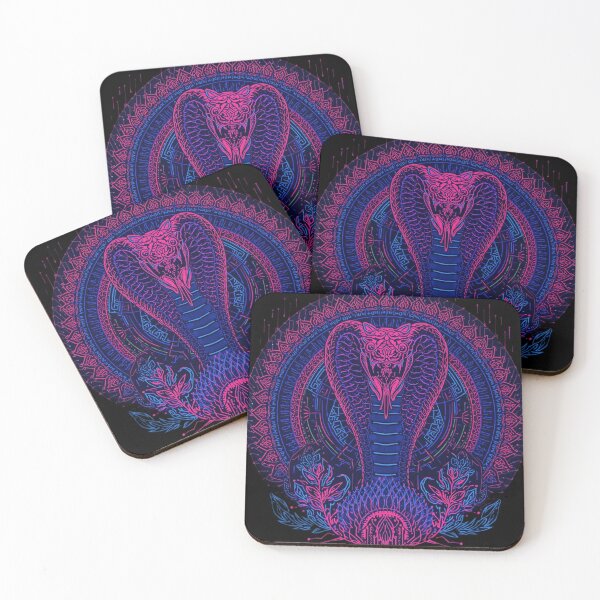 Item preview, Cyberpunk Cobra Attack | Dark Blue and Neon Pink Serpent in Futuristic Style designed and sold by Naturalite19.