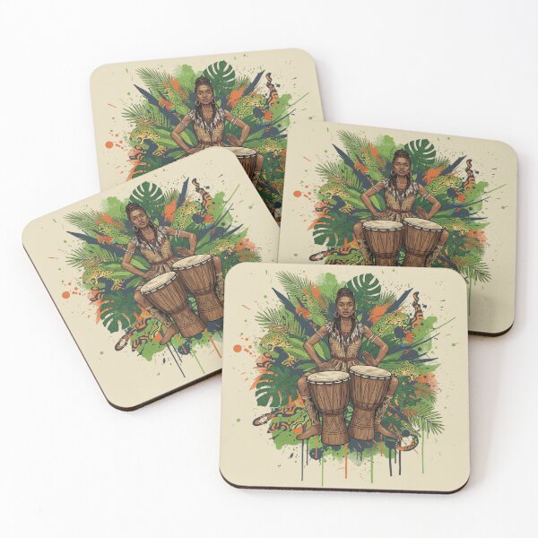 Item preview, Rhythm of the Jungle – Modern Afro Art with Tribal Drums designed and sold by SaicoGN.