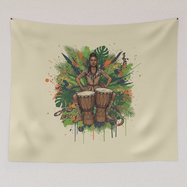 Item preview, Rhythm of the Jungle – Modern Afro Art with Tribal Drums designed and sold by SaicoGN.