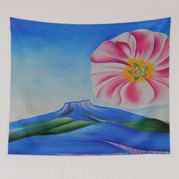 Item preview, Hollyhock Pink With Pedernal By Georgia O'keeffe designed and sold by LOIKAMT.