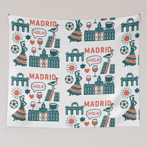 Item preview, Colorful Madrid Spain Travel Icons designed and sold by Gaby112703.
