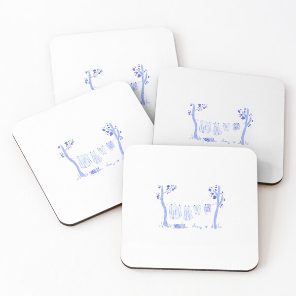 Item preview, Clothes line with vichy patterned clothes, country landscape  designed and sold by rizdrawings.
