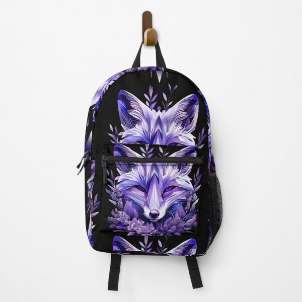 Item preview, Violet Fox – Purple Polygonal Fox with Realistic Floral Accents designed and sold by Naturalite19.