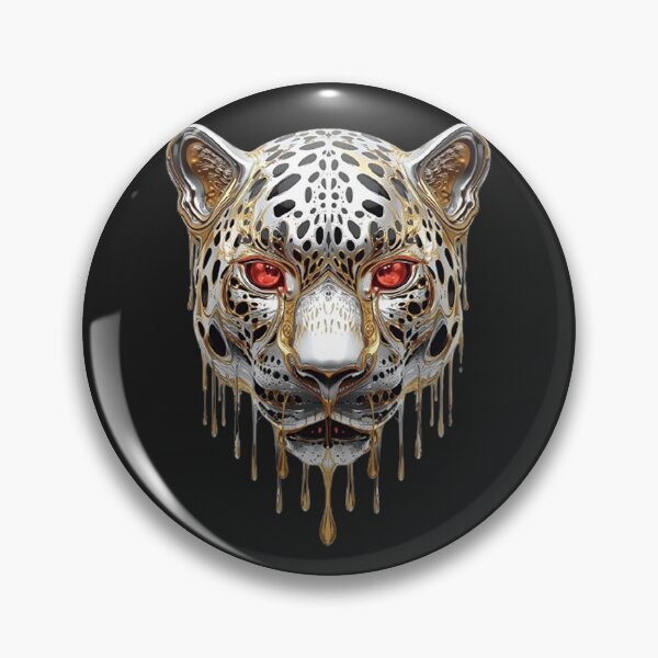 Item preview, Futuristic Silver Leopard Emerging From Liquid Golden Streams designed and sold by Kony83.