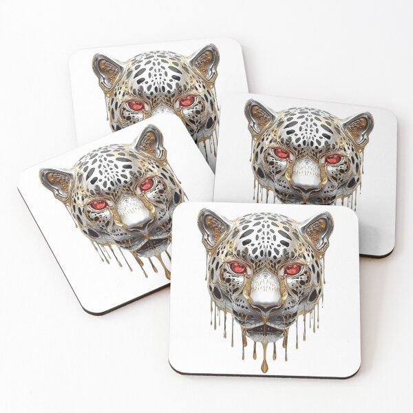 Item preview, Futuristic Silver Leopard Emerging From Liquid Golden Streams designed and sold by Kony83.
