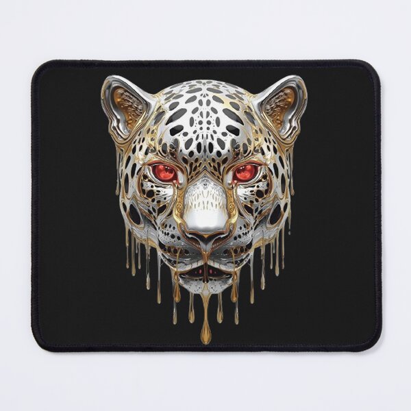 Item preview, Futuristic Silver Leopard Emerging From Liquid Golden Streams designed and sold by Kony83.