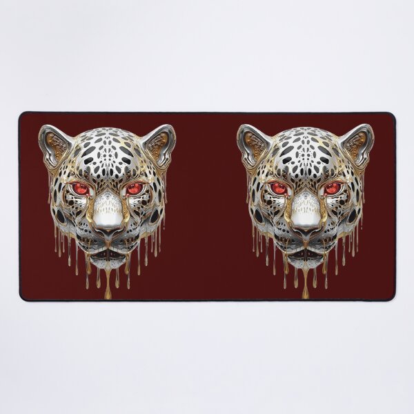 Item preview, Futuristic Silver Leopard Emerging From Liquid Golden Streams designed and sold by Kony83.