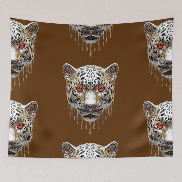 Item preview, Futuristic Silver Leopard Emerging From Liquid Golden Streams designed and sold by Kony83.