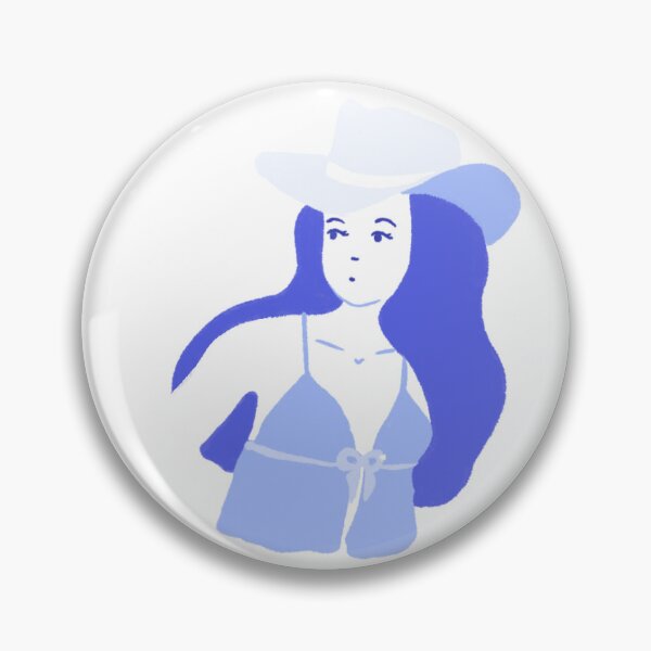 Item preview, Blue cowgirl with cowboy hat  designed and sold by rizdrawings.