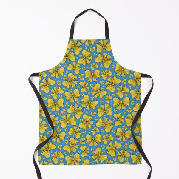 Item preview, Pattern of yellow bows on a blue background designed and sold by Cherevan.