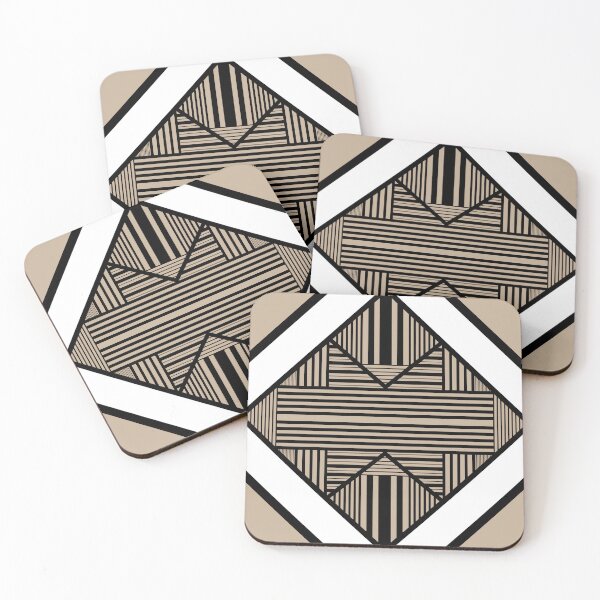 Item preview, Triangle stripes 2 in Taupe, Black, and White designed and sold by LAEC-Shop.