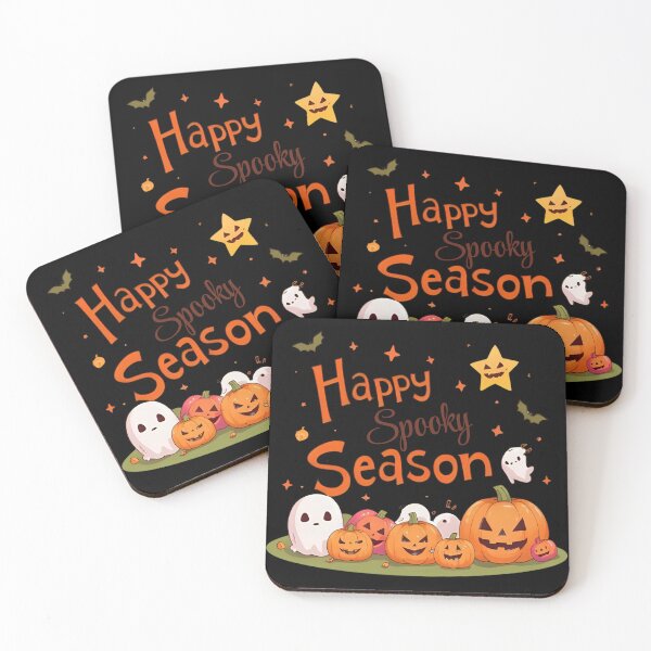 Item preview, Happy Spooky Season Black – Cute Ghosts & Pumpkins Kawaii designed and sold by Dream Magic Co.