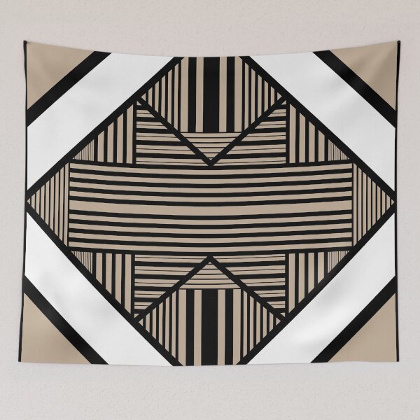 Item preview, Triangle stripes 2 in Taupe, Black, and White designed and sold by LAEC-Shop.