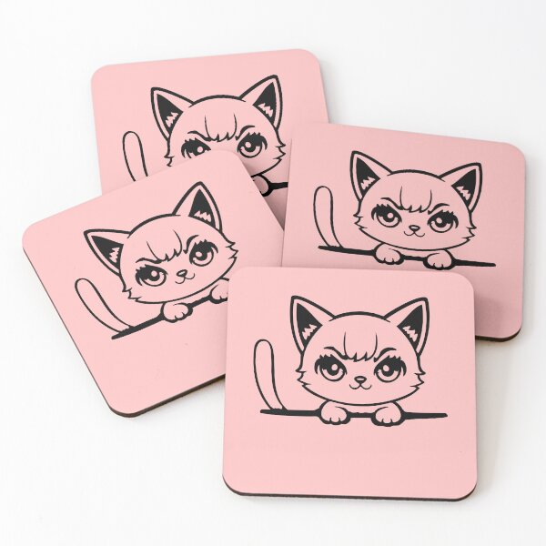 Item preview, Sassy Cat Kitten Peeking Over Edge Determined Stare Cute designed and sold by shirt-o-mat.