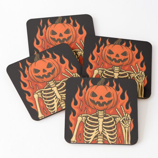 Item preview, Fiery Pumpkin Skeleton Halloween designed and sold by Hischers Solution.