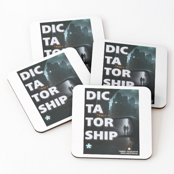 Item preview, Dictatorship Warning: Dystopian Rearview Mirror Poster designed and sold by Monkey Chéri Studio.