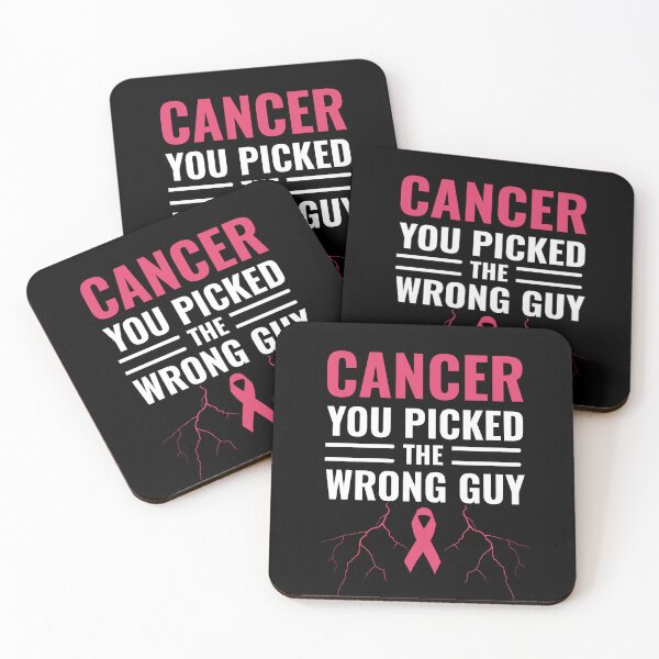 Item preview, Cancer You Picked The Wrong Guy Funny Pink Ribbon Support  designed and sold by ZACK ART.