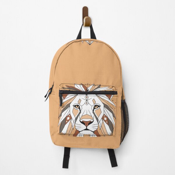 Item preview, Geometric boho lion 2 white and brown designed and sold by WildArtIT.