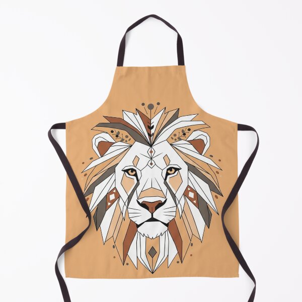 Item preview, Geometric boho lion 2 white and brown designed and sold by WildArtIT.