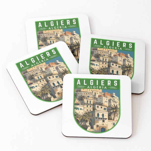 Item preview, Algiers in Algeria, Vintage Travel Art Badge designed and sold by MaateoDesign.