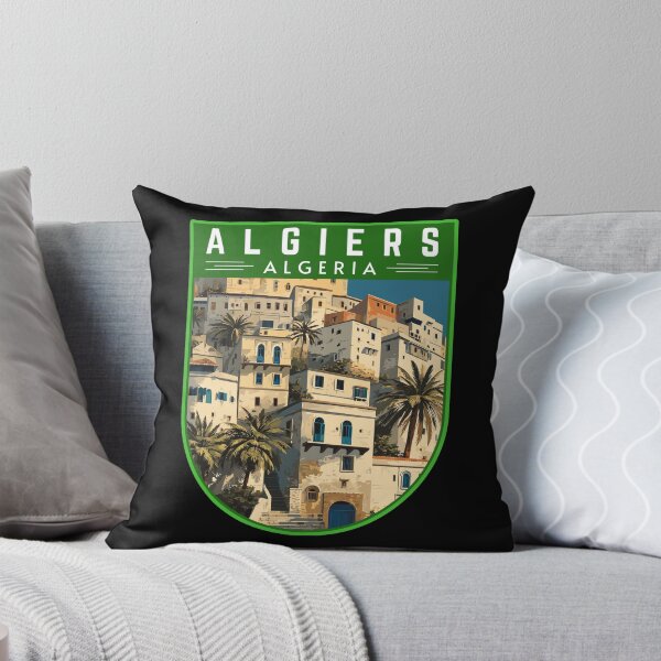 Item preview, Algiers in Algeria, Vintage Travel Art Badge designed and sold by MaateoDesign.