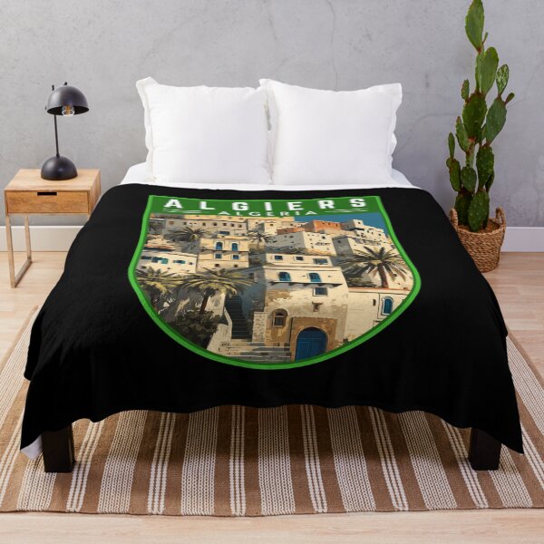 Item preview, Algiers in Algeria, Vintage Travel Art Badge designed and sold by MaateoDesign.