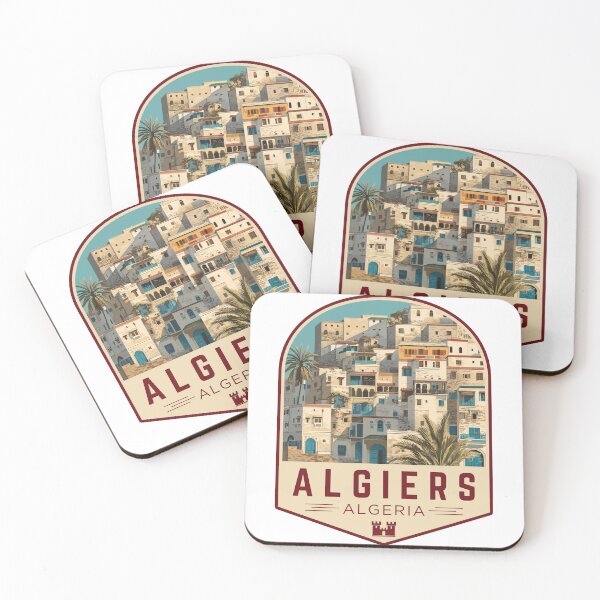 Item preview, Algiers in Algeria, Vintage Travel Art Badge designed and sold by MaateoDesign.