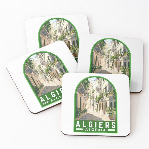 Item preview, Algiers in Algeria, Vintage Travel Art Emblem designed and sold by MaateoDesign.