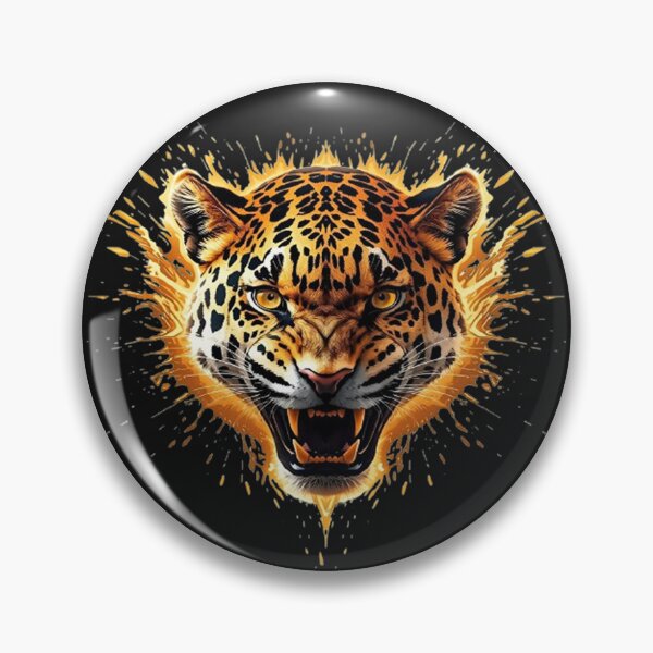 Item preview, Fiery Golden Leopard Igniting Flames Of Wild Power designed and sold by Kony83.