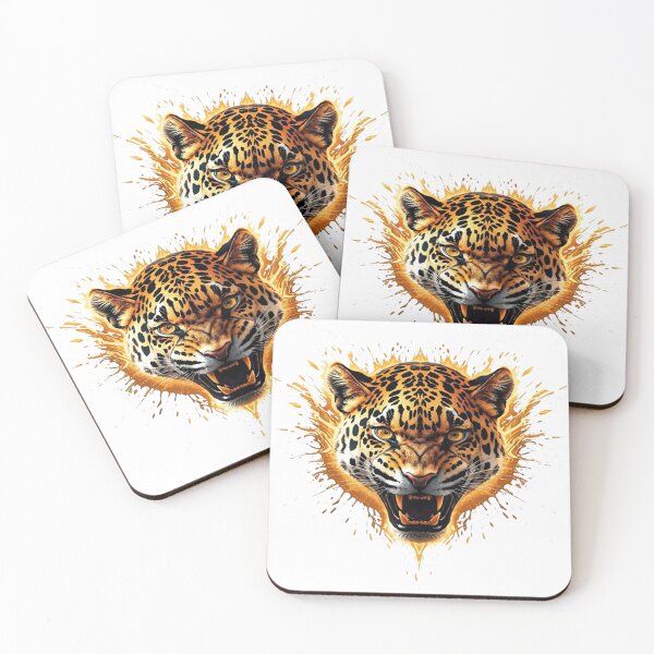 Item preview, Fiery Golden Leopard Igniting Flames Of Wild Power designed and sold by Kony83.
