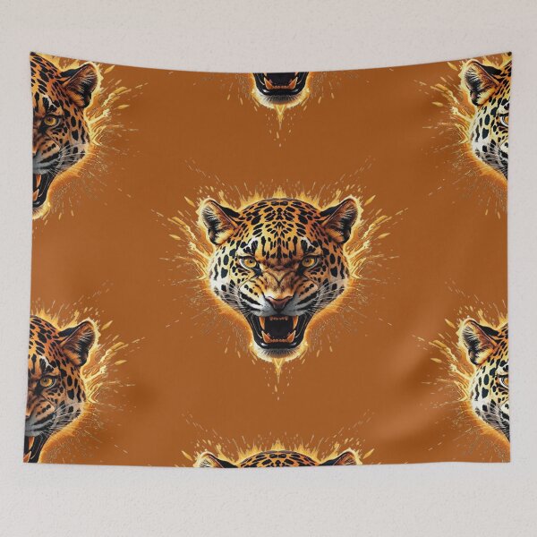 Item preview, Fiery Golden Leopard Igniting Flames Of Wild Power designed and sold by Kony83.