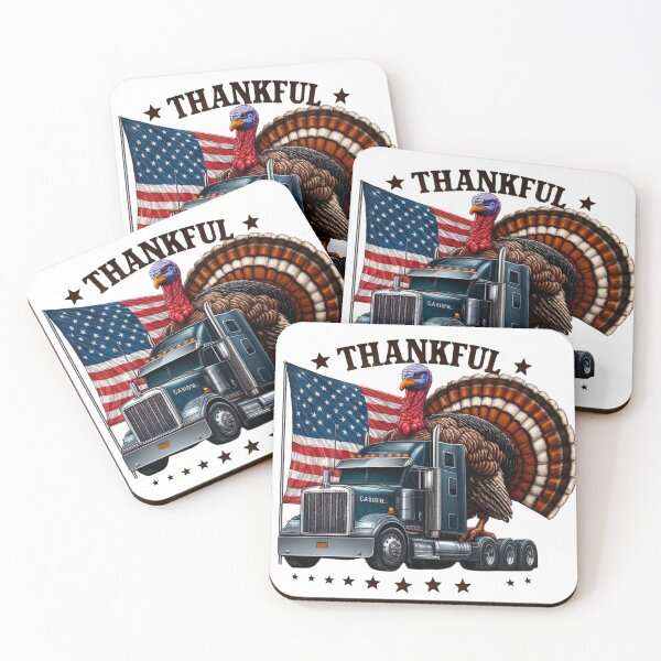 Item preview, Thanksgiving Turkey  Riding Semi - Patriotic truck  American flag designed and sold by LavIsInTheAir.