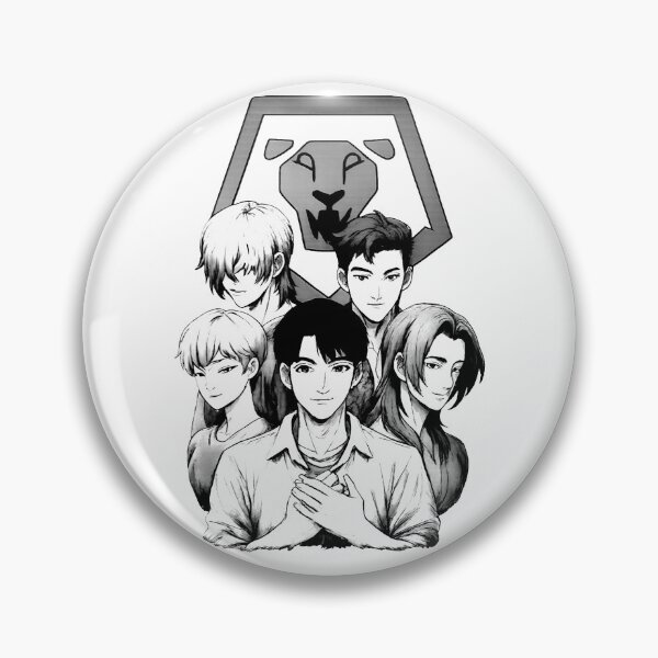 Item preview, Cute Saja Boys illustration with logo (black and white ver) designed and sold by Moonshroomarts.