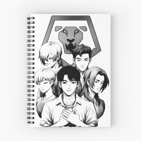 Item preview, Cute Saja Boys illustration with logo (black and white ver) designed and sold by Moonshroomarts.