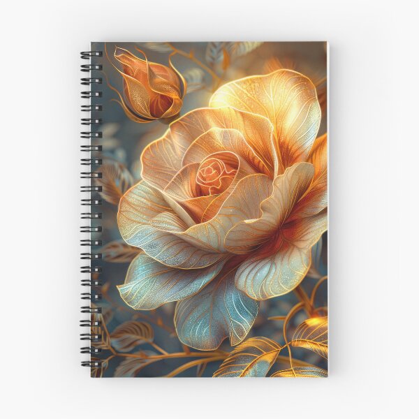 Item preview, Golden Rose on Dark Teal Background – Vibrant Fantasy Floral Art designed and sold by MargaretWiktor.